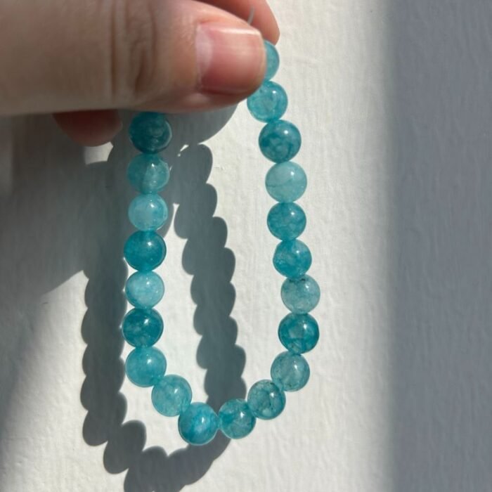 Sky Blue Throat Chakra Bracelet – Pet Fur Memorial Jewelry | Gifts for Someone Who Lost a Pet