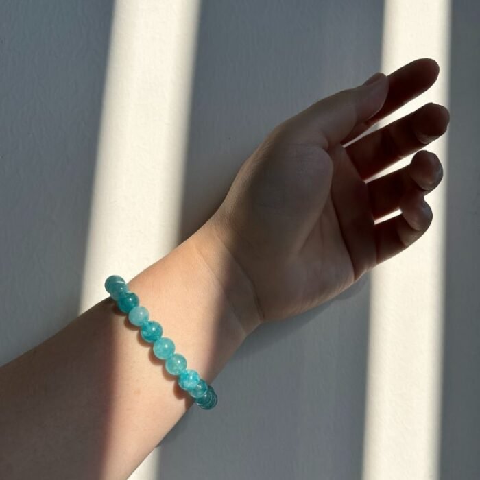 Sky Blue Throat Chakra Bracelet – Pet Fur Memorial Jewelry | Gifts for Someone Who Lost a Pet