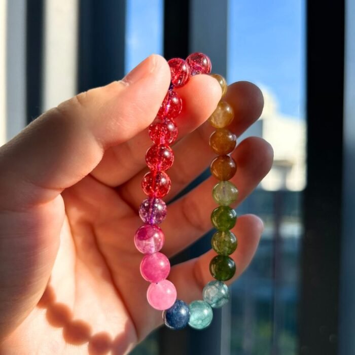 Rainbow color bracelet-rainbow bridge-2 Rainbow Bridge Remembrance Bracelet - A Tribute to Your Beloved Pet