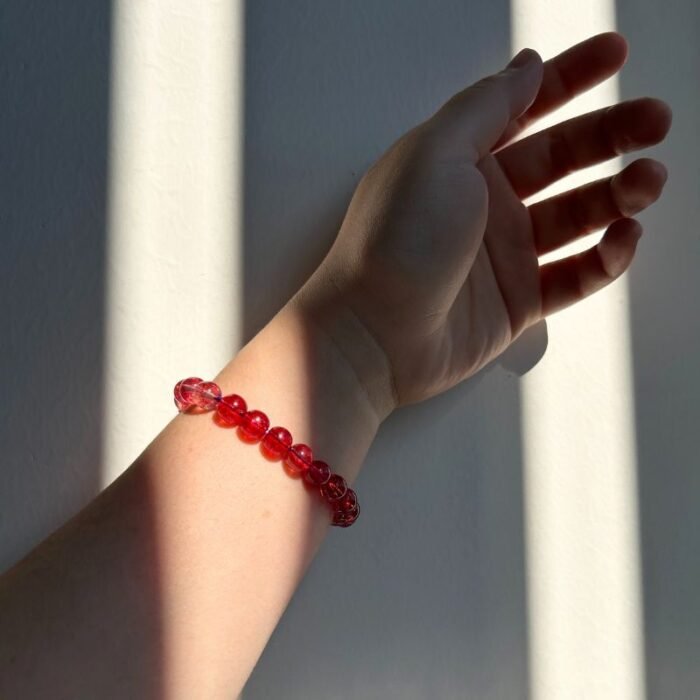Ruby Red Tourmaline (Root Chakra) Pet Memorial Bracelet – For Grieving Pet Owners