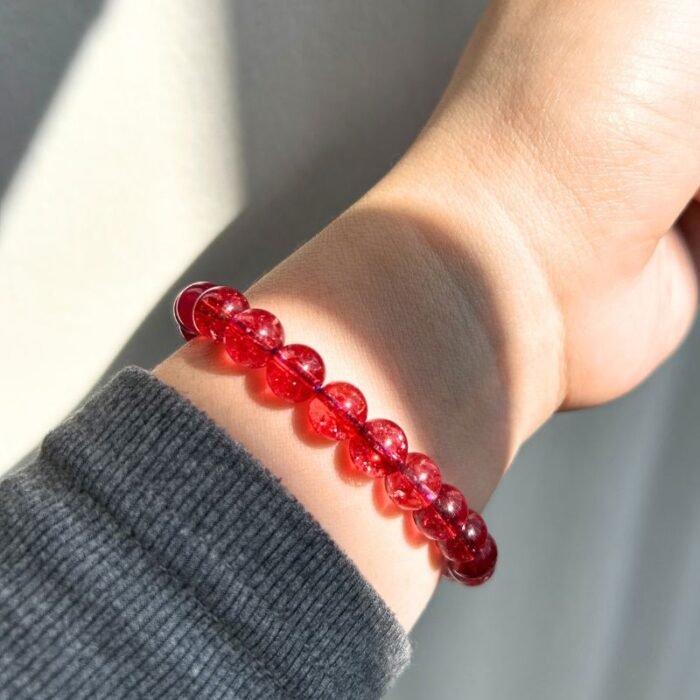 Ruby Red Tourmaline (Root Chakra) Pet Memorial Bracelet – For Grieving Pet Owners