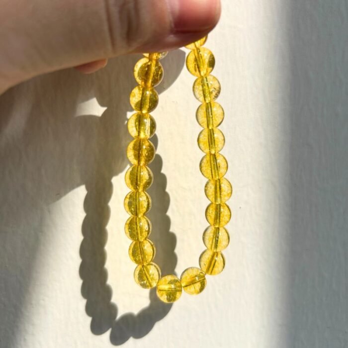 Sunlit Yellow Tourmaline Solar Plexus Bracelet – Personalized Pet Loss Gift | Memorial Pet Jewellery