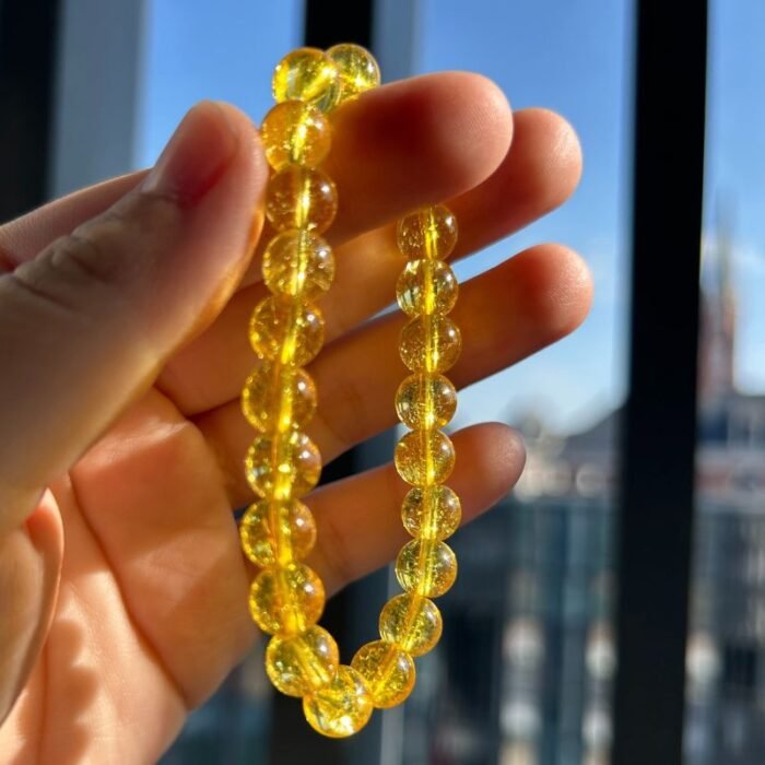 Sunlit Yellow Tourmaline Solar Plexus Bracelet – Personalized Pet Loss Gift | Memorial Pet Jewellery
