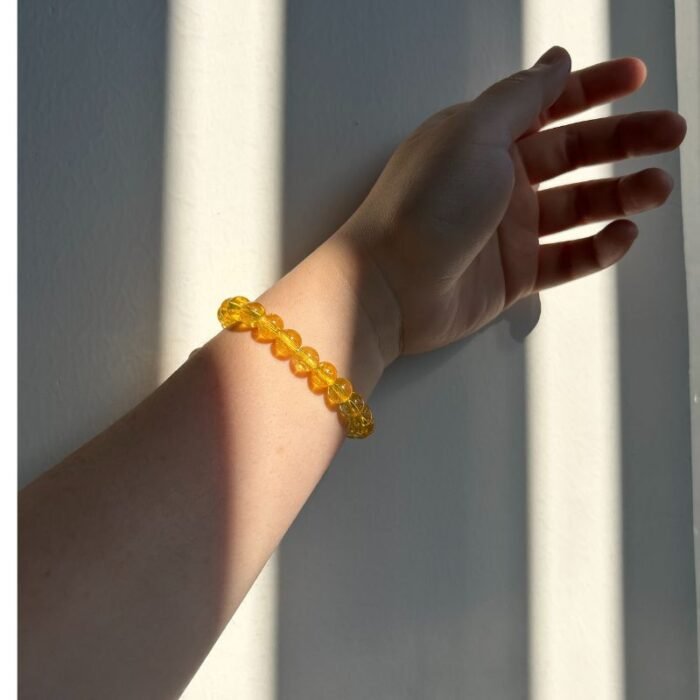 Sunlit Yellow Tourmaline Solar Plexus Bracelet – Personalized Pet Loss Gift | Memorial Pet Jewellery