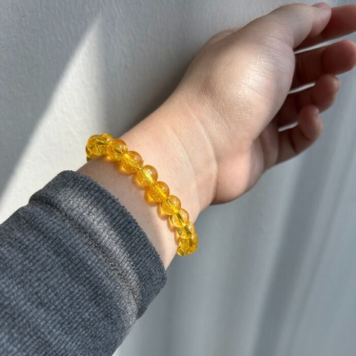 Sunlit Yellow Tourmaline Solar Plexus Bracelet – Personalized Pet Loss Gift | Memorial Pet Jewellery