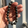 cat-pet-memorial-bracelet-dark-gray-003 Personalized dark gray cat memorial bracelet with natural stone beads, a keepsake to remember your beloved pet.