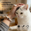 Personalized fringe cat memorial bracelet with natural stone beads, a keepsake to remember your beloved pet.