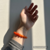 Personalized gold orange cat memorial bracelet with natural stone beads, a keepsake to remember your beloved pet.