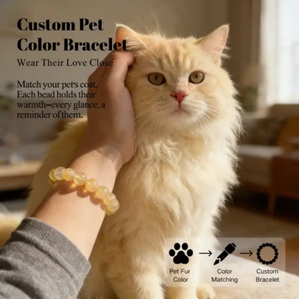 Personalized siberian memorial bracelet with natural stone beads, a keepsake to remember your beloved pet.