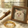 Personalized siberian memorial bracelet with natural stone beads, a keepsake to remember your beloved pet.