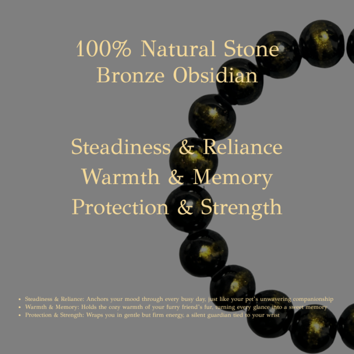 dog-pet-memorial-bracelet-black-005 Personalized golden balck dog memorial bracelet with natural stone beads, a keepsake to remember your beloved pet.