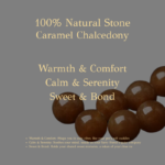 Personalized caramel cat memorial bracelet with natural stone beads, a keepsake to remember your beloved pet.