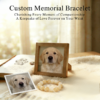 Personalized golden dog memorial bracelet with natural stone beads, a keepsake to remember your beloved pet.