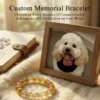 Personalized goldendoodle memorial bracelet with natural stone beads, a keepsake to remember your beloved pet.