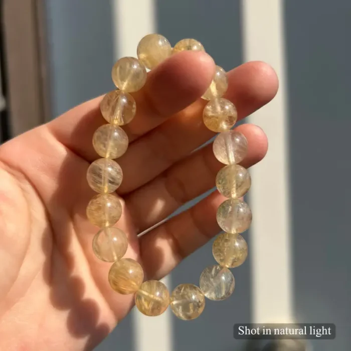 Personalized goldendoodle memorial bracelet with natural stone beads, a keepsake to remember your beloved pet.