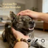 Personalized tabby dog memorial bracelet with natural stone beads, a keepsake to remember your beloved pet.