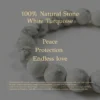 Personalized white dog memorial bracelet with natural stone beads, a keepsake to remember your beloved pet.