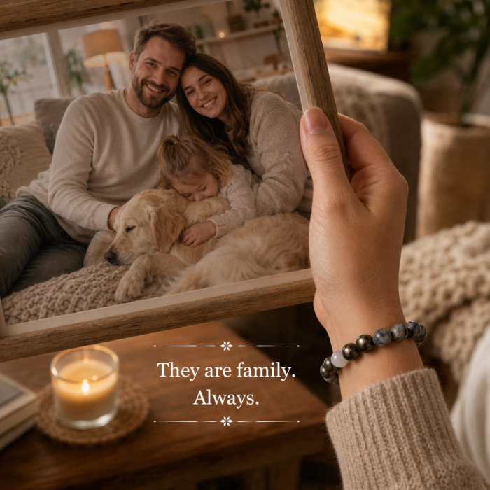 Never Just a Pet Gray Stone Pet Memorial Bracelet Set - never just a pet gray stone pet memorial bracelet family lifestyle