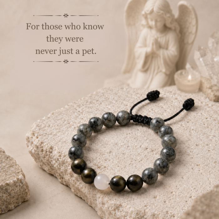 Never Just a Pet Gray Stone Pet Memorial Bracelet Set - never just a pet gray stone pet memorial bracelet product story